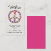 Carte D'appel Profil floral mignon/télécarte de signe de paix (Devant / Derrière)