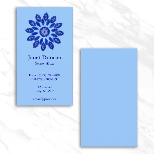Carte D'appel Profil Mandala Bleu