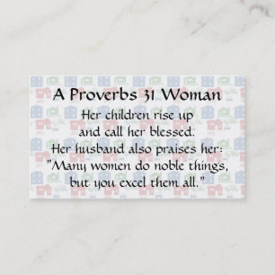 Carte D'appel Proverbes 31 Femme Maman Calling Card maison voitu