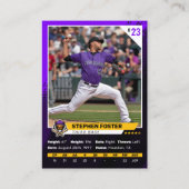 Carte D'appel Purple Baseball Trading Card Photo Baseball Logo (Devant)