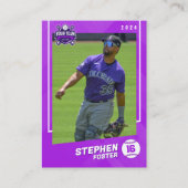 Carte D'appel Purple Baseball Trading Card Pro Baseball Player (Devant)