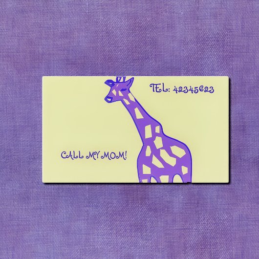 CARTE D'APPEL PURPLE GIRAFFE