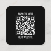 Carte D'appel QR Code Customizable Modern Black Business Card (Dos)