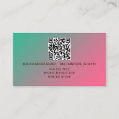 Carte D'appel QR Code Miami Blend Name Professional (Dos)