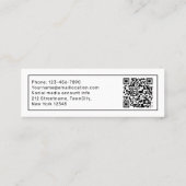 Carte D'appel QR Code Minimalist Graduate Graduate Name (Dos)