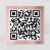 Carte D'appel QR Code moderne minimaliste Rose Gold Business (Devant)