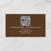 Carte D'appel QR Code Nom du logo professionnel Chocolat Brown (Dos)