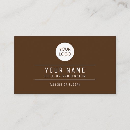 Carte D'appel QR Code Nom du logo professionnel Chocolat Brown (Devant)