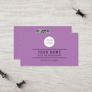 Carte D'appel QR Code Nom Professionnel Logo Lavender