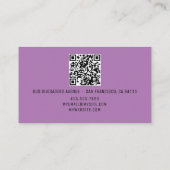 Carte D'appel QR Code Nom Professionnel Logo Lavender (Dos)