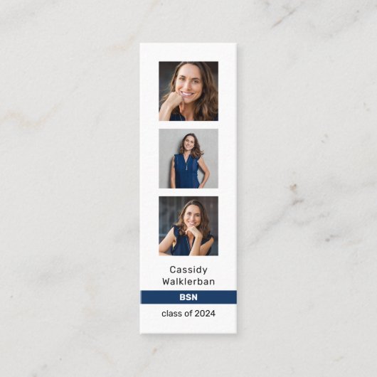 Carte D'appel QR Code Photo Diplôme Diplômé Nom du diplôme (Devant)