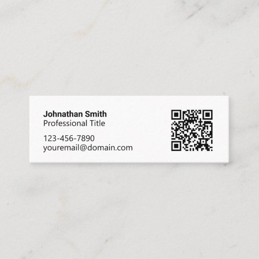 Carte d'appel QR noir et blanc professionnel (Devant)