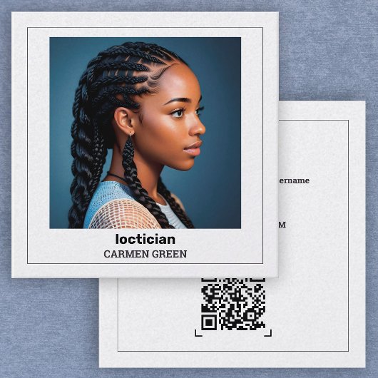 Carte D'appel QR & Photo Dreadlocks Loctician