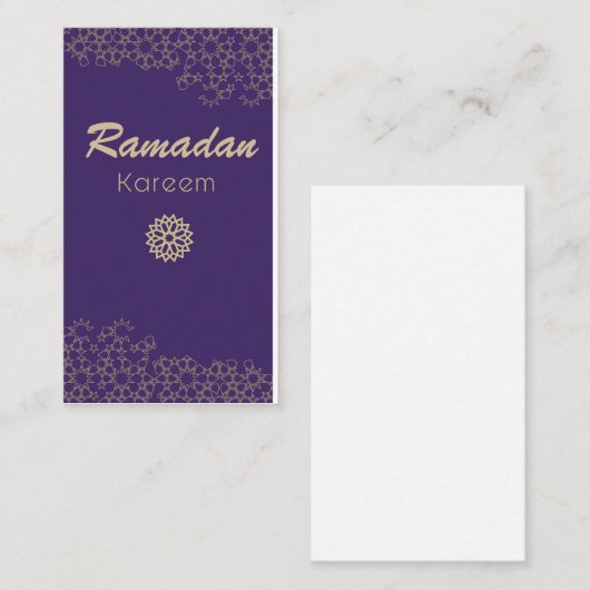 Carte D'appel Ramadan Kareem (Devant / Derrière)