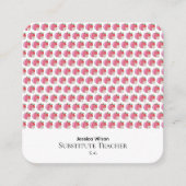 Carte D'appel Red Apple Daisy Educator Small Square Contact Card (Devant)