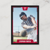 Carte D'appel Red Baseball Trading Card - Profil du joueur (Devant)