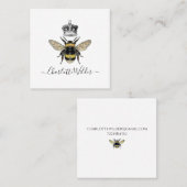 Carte D'appel Reine Abeille Et Couronne Signature manuscrite En  (Devant / Derrière)