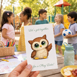 Carte D'appel Rendez-vous de jeu avec une chouette adorable