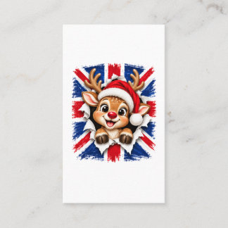 Carte D'appel Renne de Noël britannique