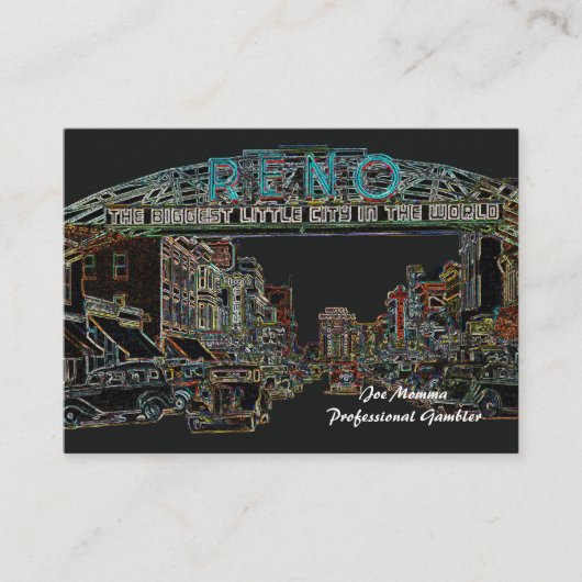Carte D'appel Reno Nevada Professional Gambler ou toute professi (Devant)