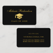 Carte D'appel Réseau de diplômés Or et Noir (Devant / Derrière)