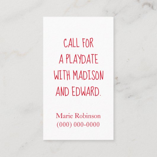 Carte D'appel Restent en contact le panda Playdate (Dos)