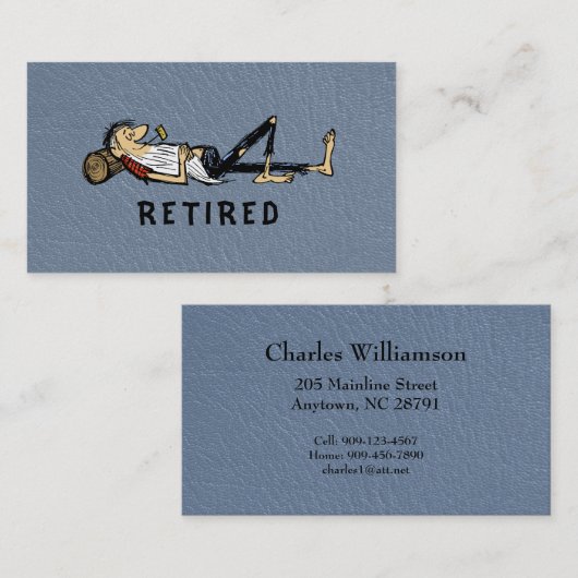 Carte D'appel Retirement - Rip Van Winkle image business (Devant / Derrière)