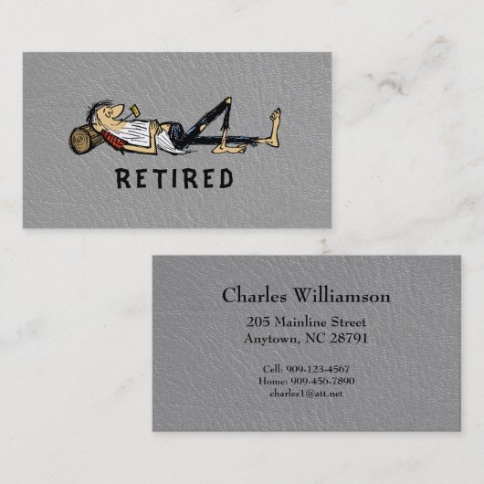 Carte D'appel Retirement - Rip Van Winkle image business (Devant / Derrière)