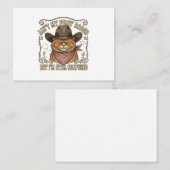 Carte D'appel Rodéo de Chat Cowboy Dégarni (Devant / Derrière)