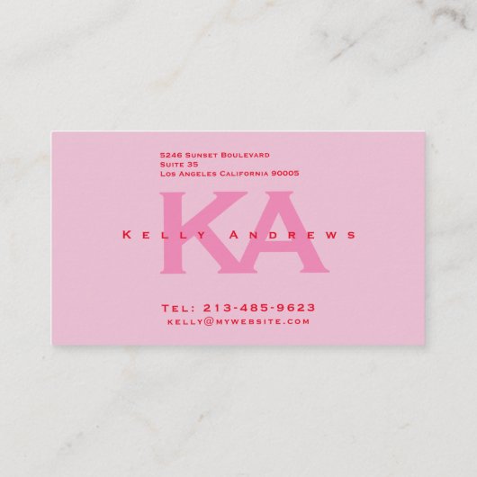 Carte d'appel rose (Dos)