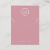 Carte D'appel Rose Ajouter Votre Logo Collier Boucles d'oreilles (Devant)