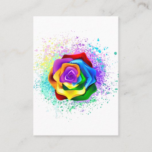 Carte D'appel Rose arc-en-ciel coloré (Devant)