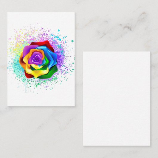 Carte D'appel Rose arc-en-ciel coloré (Devant / Derrière)