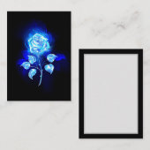 Carte D'appel Rose bleu brûlant (Devant / Derrière)