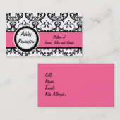 Carte D'appel Rose de télécartes de maman de damassé (Devant / Derrière)