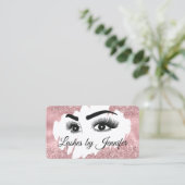Carte D'appel Rose Parties scintillant or Lashes Yeux et Brows B (Debout devant)