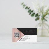 Carte D'appel Rose professionnel Gold QR Code Modern Business (Debout devant)