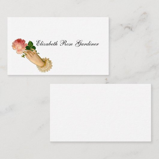 Carte d'appel Rose victorienne (Devant / Derrière)