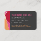 Carte D'appel Rouge rose élégant Lignes géométriques Mood Photo (Dos)