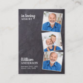 Carte D'appel Rustic Memorial 3 Photo Slate Funeral Prayer Card (Devant)