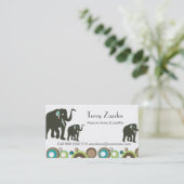 Carte D'appel Safari d'éléphant de maman de jungle de faune (Debout devant)