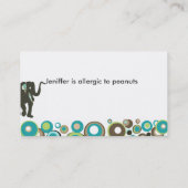 Carte D'appel Safari d'éléphant de maman de jungle de faune (Dos)