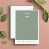 Carte D'appel Sage Green Logo l Boucles d'oreilles Collier Bijou