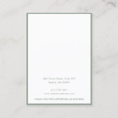 Carte D'appel Sage Green Logo l Boucles d'oreilles Collier Bijou (Dos)