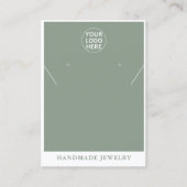 Carte D'appel Sage Green Logo l Boucles d'oreilles Collier Bijou (Devant)