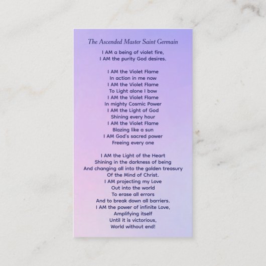 Carte D'appel Saint Germain (Dos)