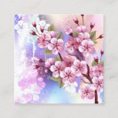 Carte D'appel Sakura rose sur la peinture Arrière - plan (Devant)