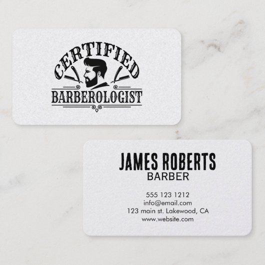 Carte D'appel Salon de coiffure Coiffeur Professionnel Barbier (Devant / Derrière)