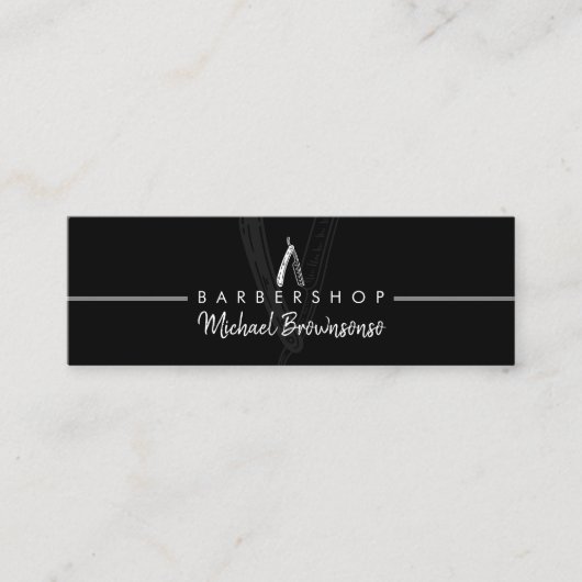Carte D'appel Salon de coiffure Razor noir petit (Devant)