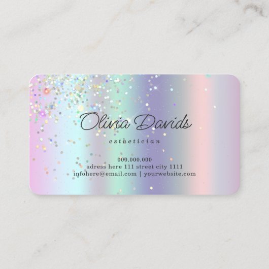 Carte D'appel Salon Esthétique de soins de la peau Parties scint (Dos)